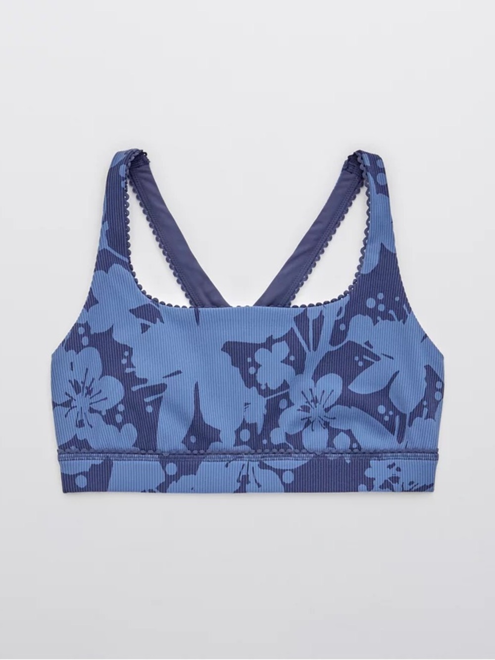 Aerie Offline Women's Floral Scoop-Back Bralette - Blue